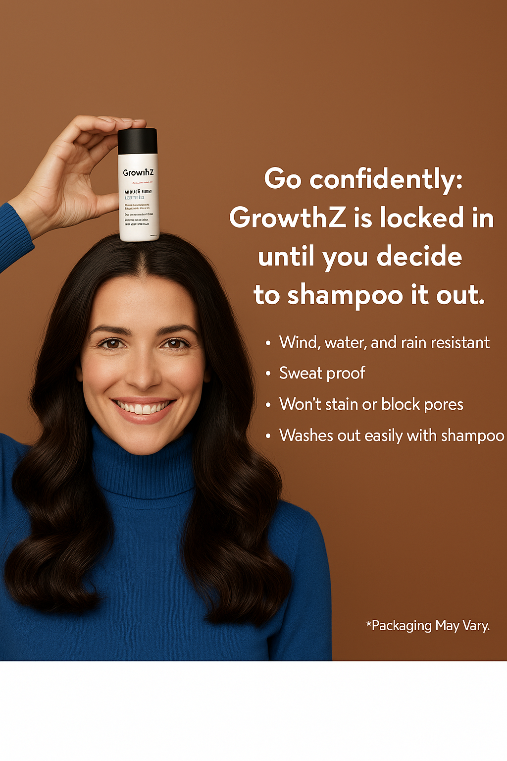 GrowthZ Professional Hair Thickening Fibers - Natural Keratin Fiber Powder to Conceal Hair Loss | Weather-Resistant, Anti-Itch Formula for Men & Women (56g - Pack of 2) Dark Brown