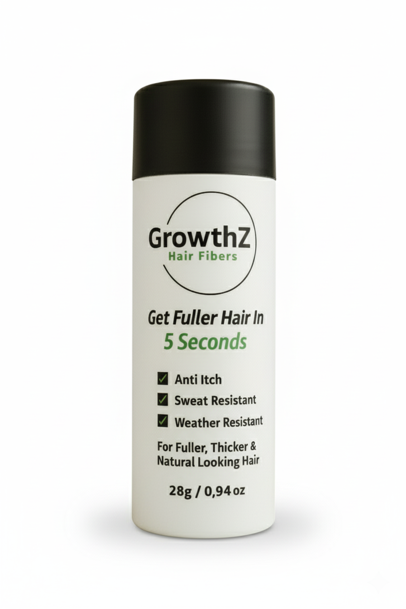 Growthz Hair Building Fibers 28g - Instant Thickening for Thinning Hair - Natural Look for Men & Women - Conceals Bald Spots & Hair Loss - Long Lasting & Sweat Resistant