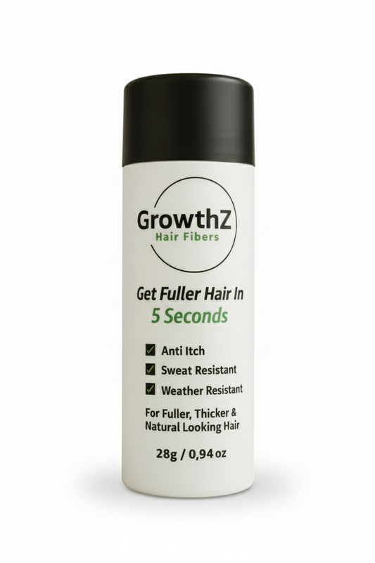 Growthz Hair Building Fibers 28g - Instant Thickening for Thinning Hair - Natural Look for Men & Women - Conceals Bald Spots & Hair Loss - Long Lasting & Sweat Resistant