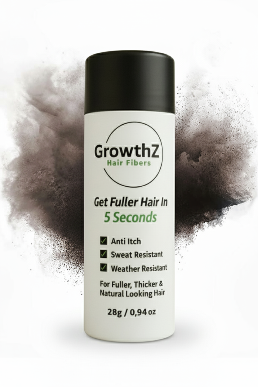 Growthz Hair Building Fibers 28g - Instant Thickening for Thinning Hair - Natural Look for Men & Women - Conceals Bald Spots & Hair Loss - Long Lasting & Sweat Resistant